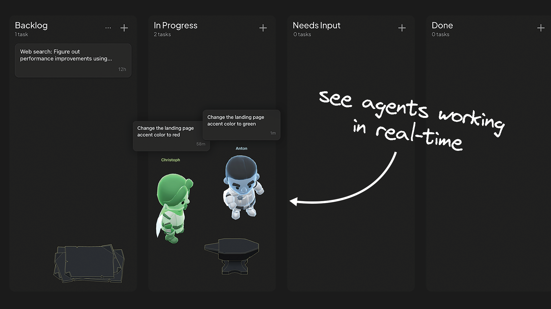 See every agent working in parallel.
